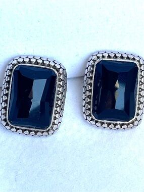 Amy Kahn Russell Sterling Silver and Onyx post Earrings